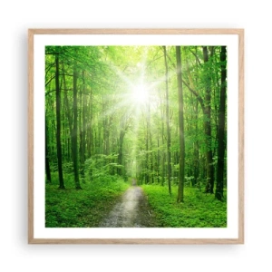 Een poster in een licht eiken lijst - De groene kathedraal - 60x60 cm