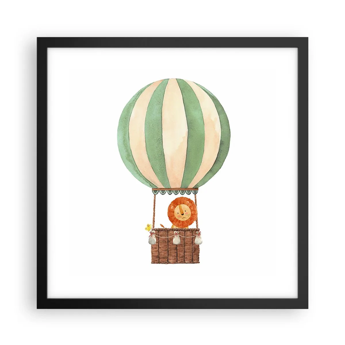 Poster in een zwarte lijst - Leons reizen - 40x40 cm