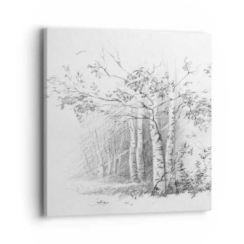 Schilderen op canvas - Het licht van het berkenbos - 40x40 cm