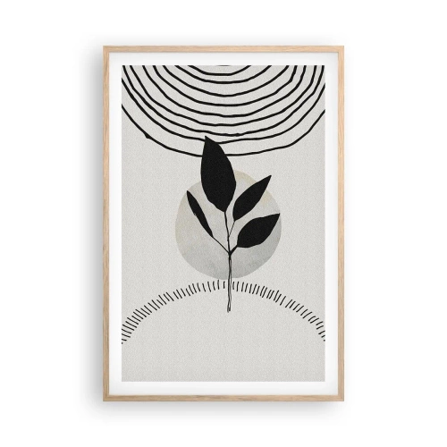 Een poster in een licht eiken lijst - Compositie: natuurrituelen - 61x91 cm