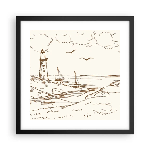 Poster in een zwarte lijst - Een overzicht van de herinneringen aan de zomer - 40x40 cm