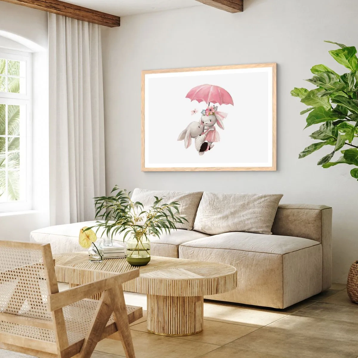 Een poster in een licht eiken lijst - Dit is liefde - 91x61 cm