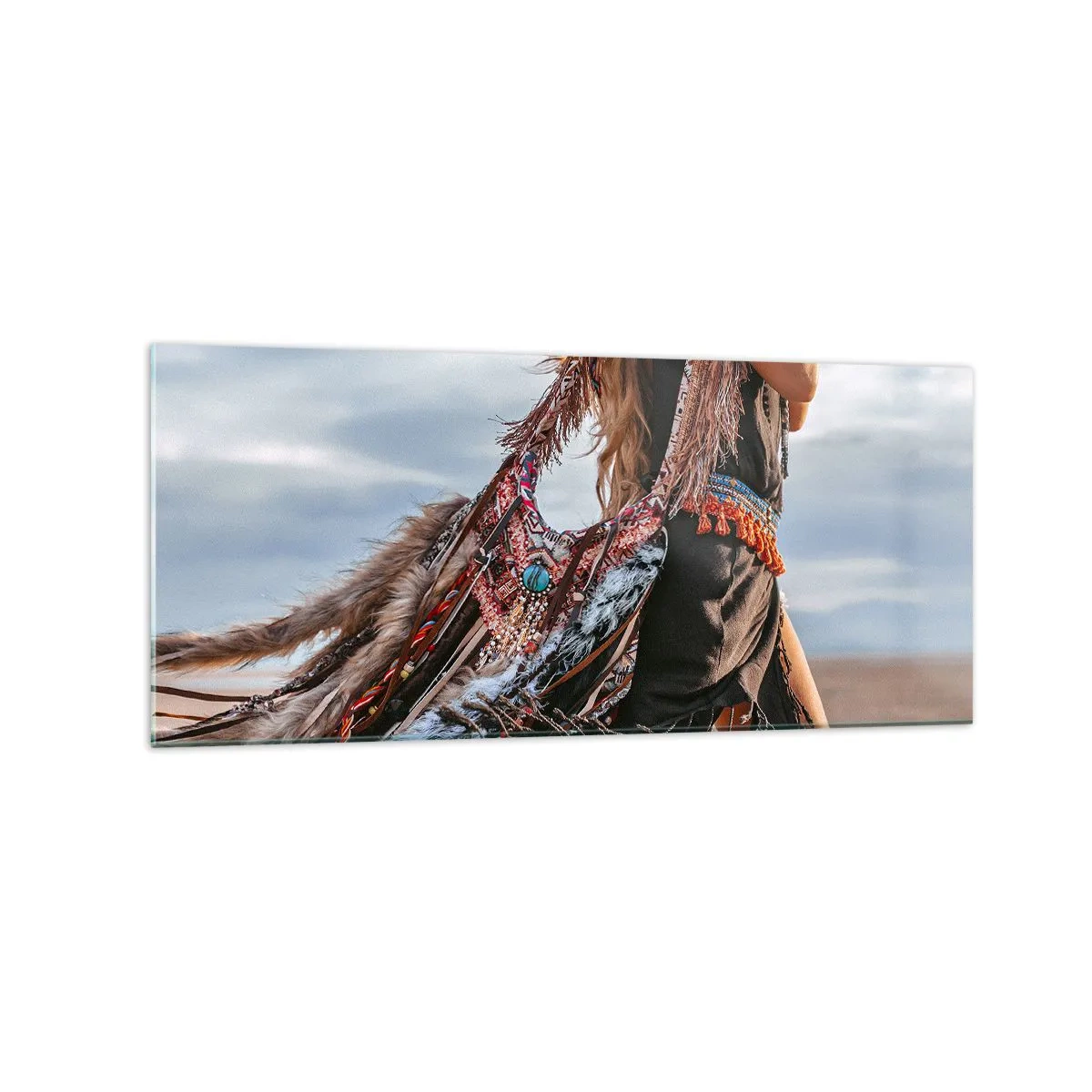 Schilderen op glas - Het meisje van de sjamaan - 120x50 cm