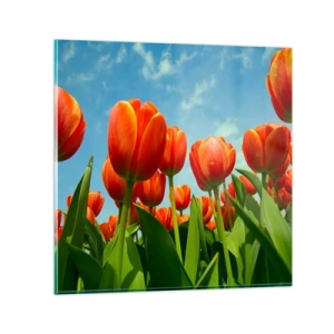 Schilderen op glas - Afgezien van de blauwe lucht hebben ze niets nodig in hun leven - 30x30 cm