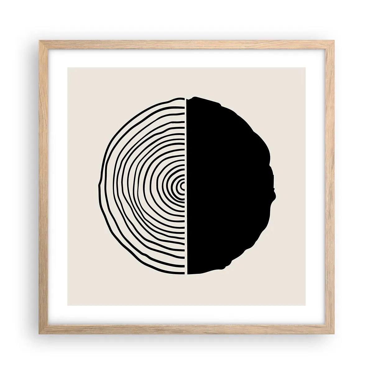 Een poster in een licht eiken lijst - Half om half - 50x50 cm