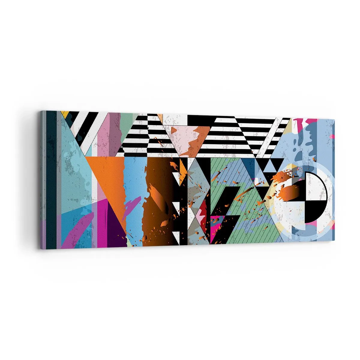 Schilderen op canvas - Geometrisch en organisch - 100x40 cm