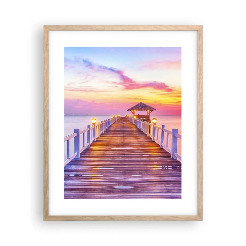 Een poster in een licht eiken lijst - De lila-gouden stilte van de avond - 40x50 cm