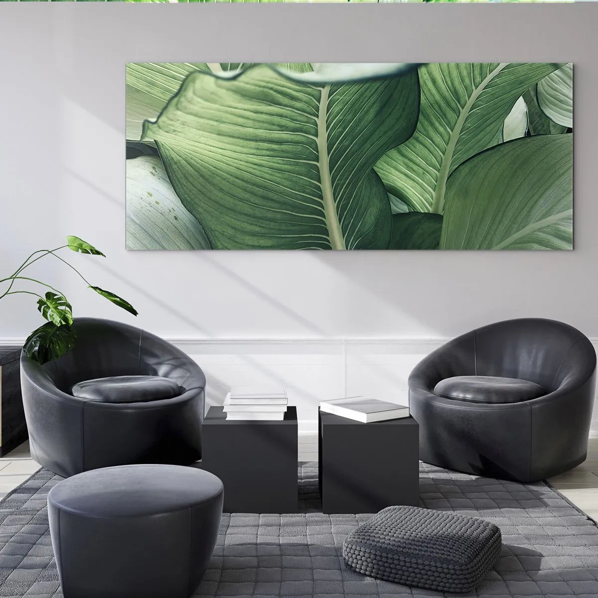 Schilderen op glas - Intens groen leven - 90x30 cm