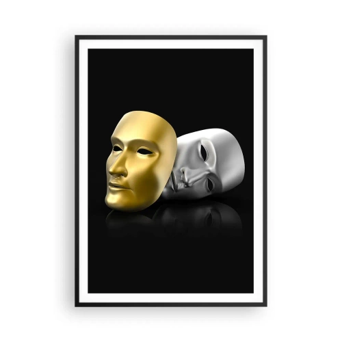 Poster in een zwarte lijst - Het leven is theater - 70x100 cm