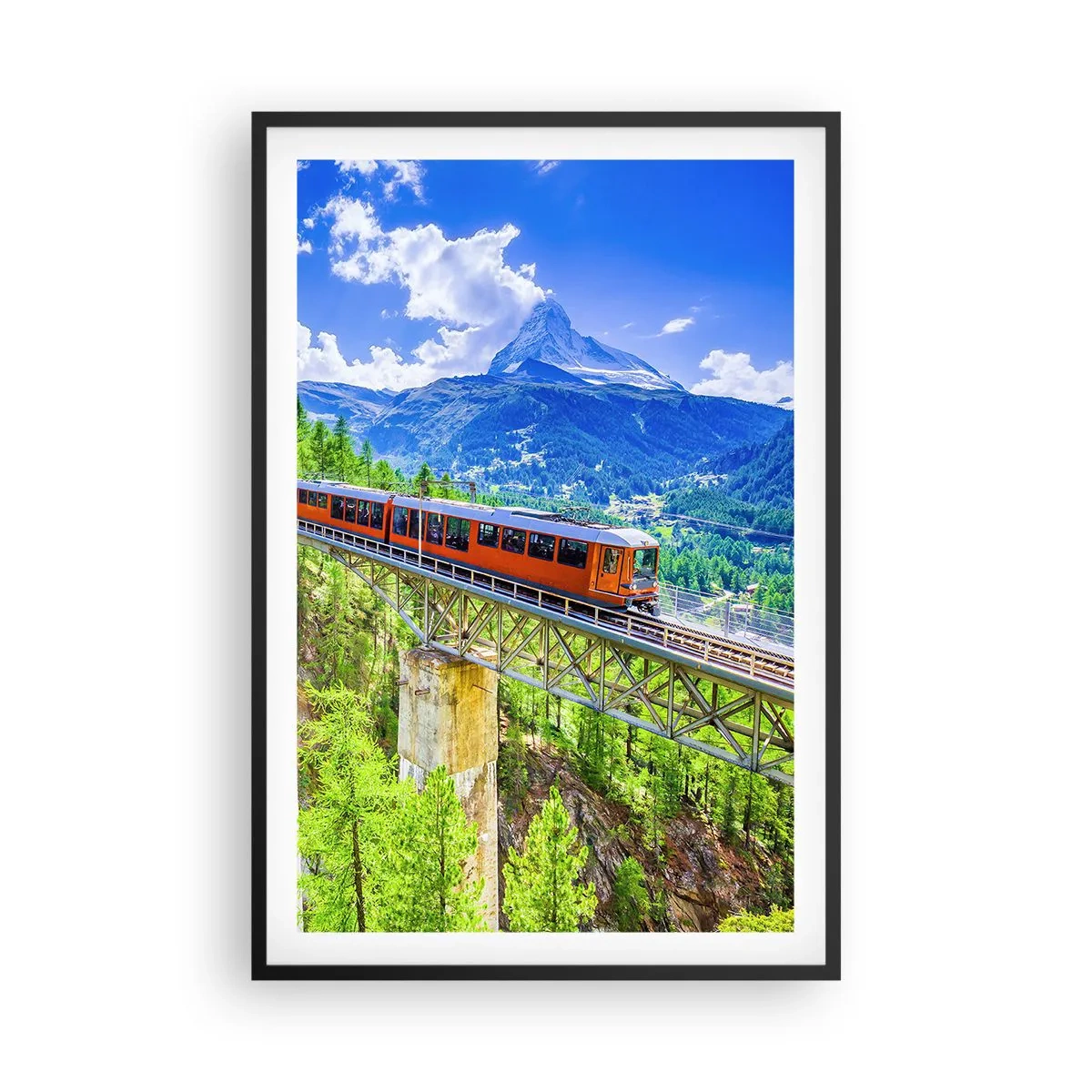 Poster in een zwarte lijst - Het is tijd voor de Alpen - 61x91 cm