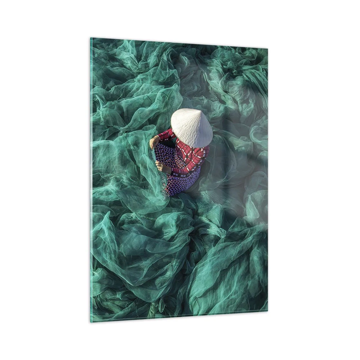 Schilderen op glas - In een zee van netten - 50x70 cm