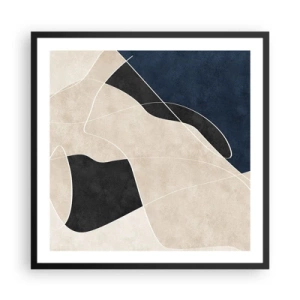 Poster in een zwarte lijst - Abstracte compositie – kleurcontrast - 60x60 cm