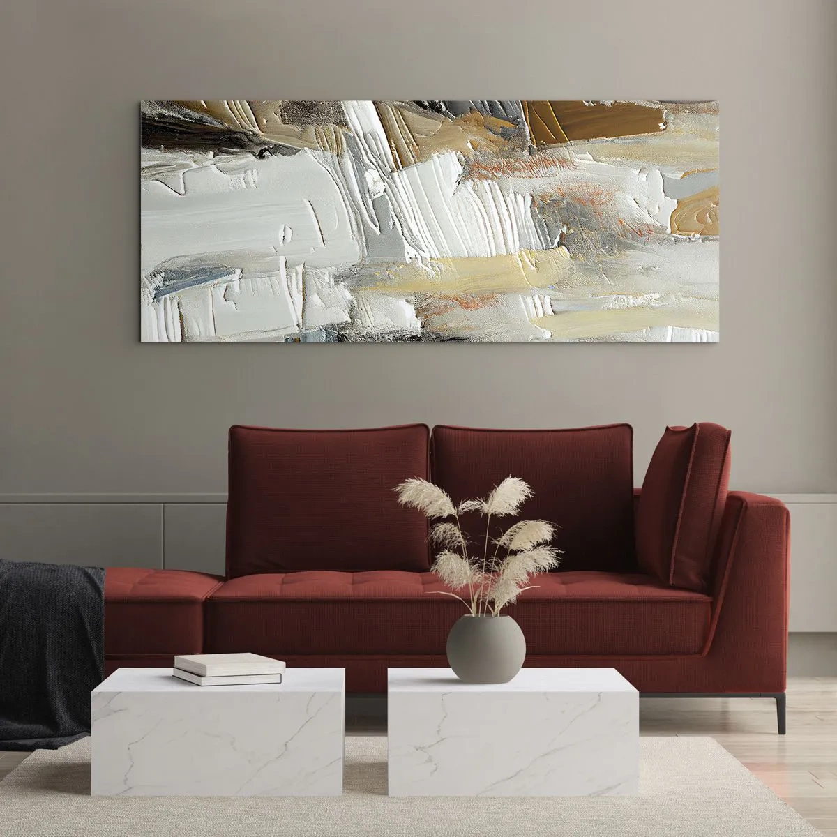 Schilderen op glas - Kleurrijke lagen - 100x40 cm