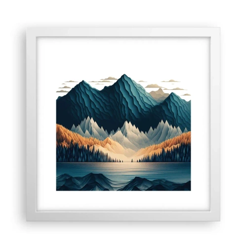 Poster in een witte lijst - Perfect berglandschap - 30x30 cm