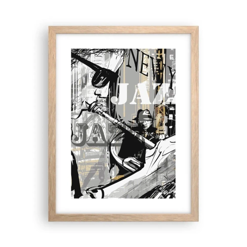 Een poster in een licht eiken lijst - Op het ritme van New York - 30x40 cm