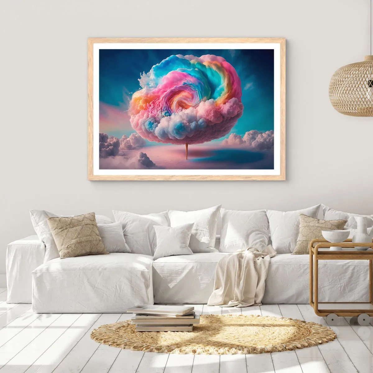 Een poster in een licht eiken lijst - De droom van een pretpark - 70x50 cm