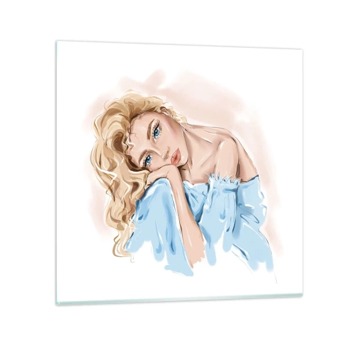 Schilderen op glas - Dromerig in het blauw - 60x60 cm