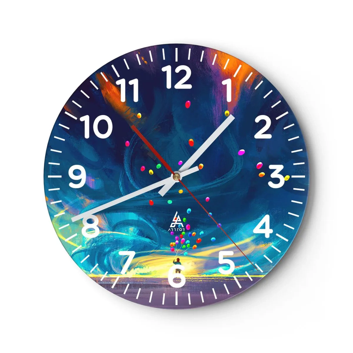 Wandklok - Klok - Naar de blauwe wind - 30x30 cm