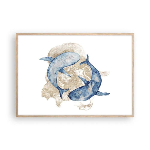 Een poster in een licht eiken lijst - Vriendschap of liefde? - 100x70 cm