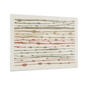 Schilderen op glas - Kleurrijke lijnen en vlekken vormen een ritmische compositie - 70x50cm - Muzieknotatie van kleuren - Moderne wanddecoratie voor woonkamer en slaapkamer ARTTOR