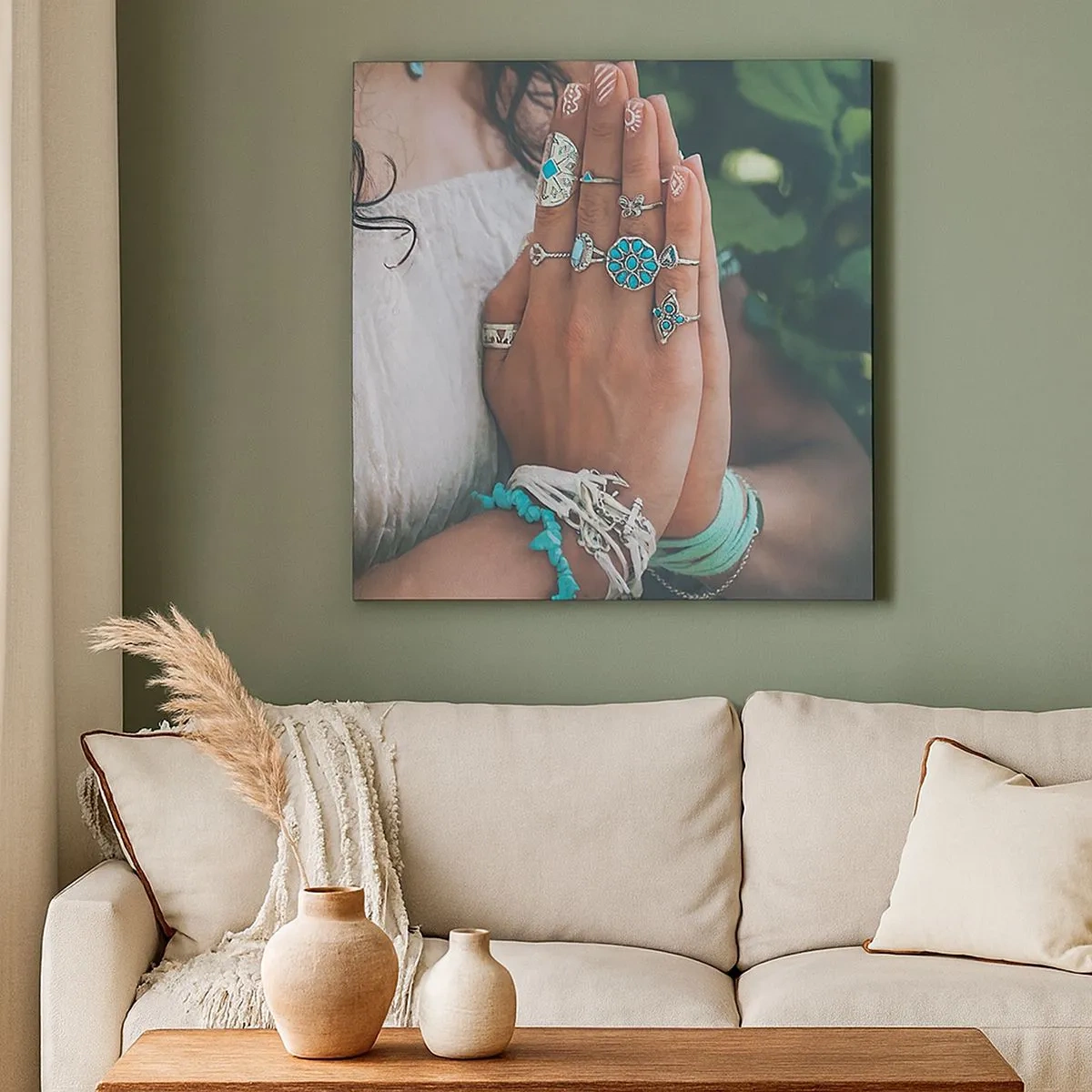 Schilderen op canvas - Welkom in het centrum van het zijn - 30x30 cm