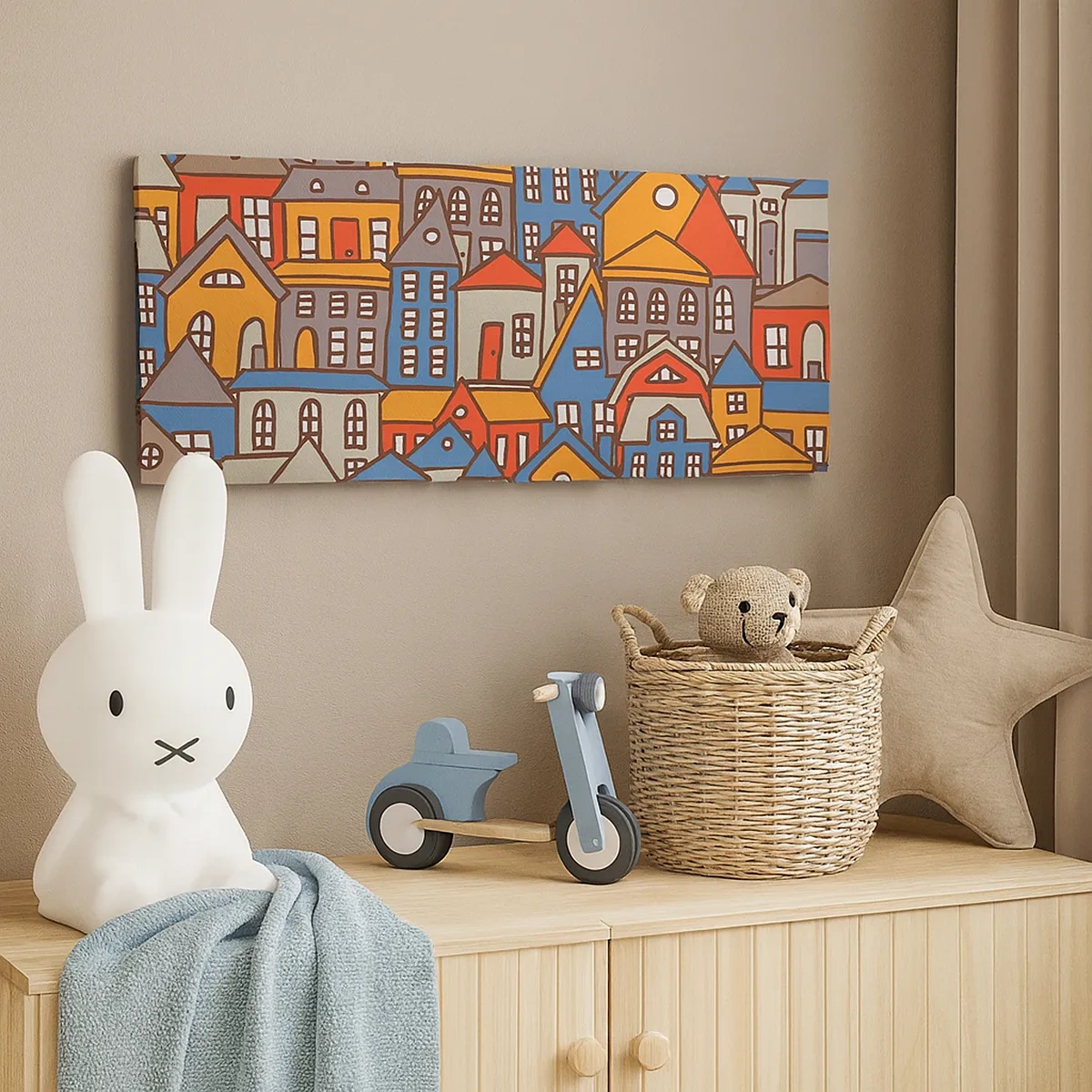 Schilderen op canvas - Achter het huis is een huis - 30x30 cm