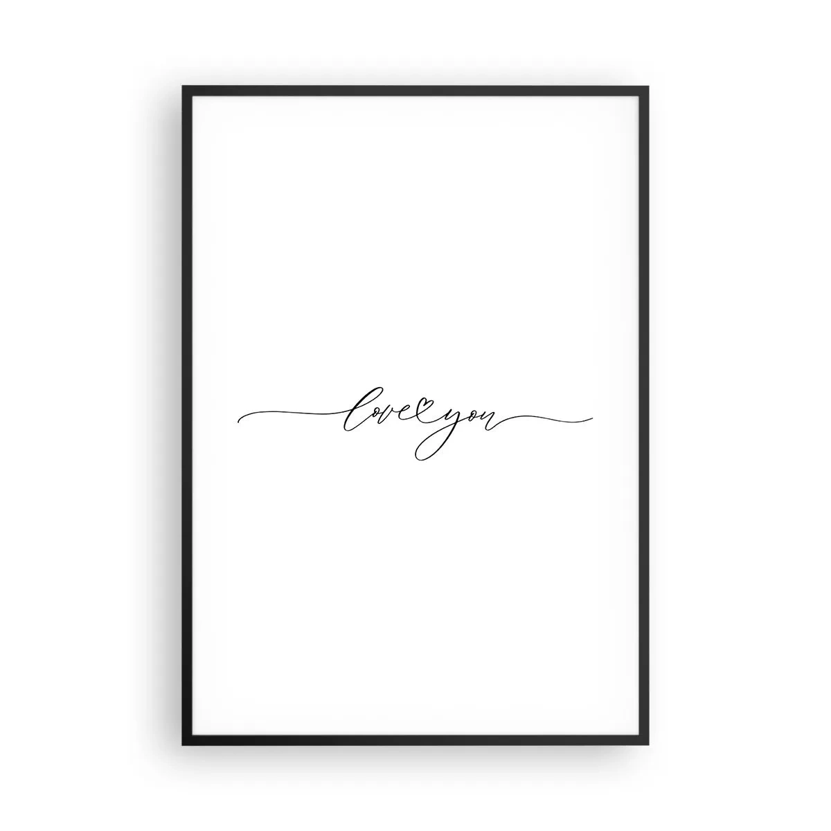 Poster in een zwarte lijst - Zwart op wit - 70x100 cm