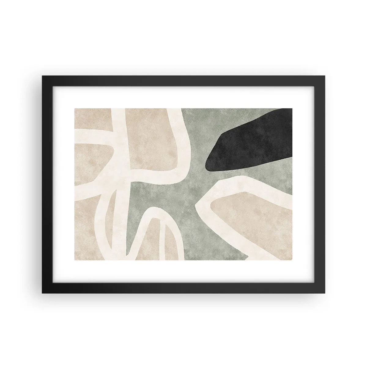 Poster in een zwarte lijst - Compositie met een zwart motief - 40x30 cm