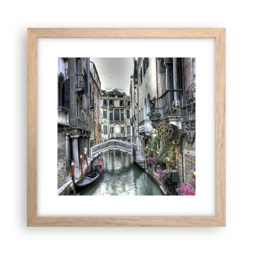 Een poster in een licht eiken lijst - Eeuwenlang in stille reflectie - 30x30 cm