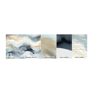Fotobehang Monster Zelfklevend Deluxe Sticker - Besneeuwde en mistige abstractie - Deel, Waterverf, Minimalisme - 100x30 cm