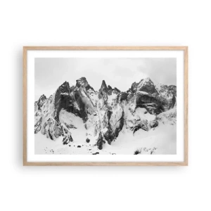 Een poster in een licht eiken lijst - Granieten gevaarlijke nok - 70x50 cm