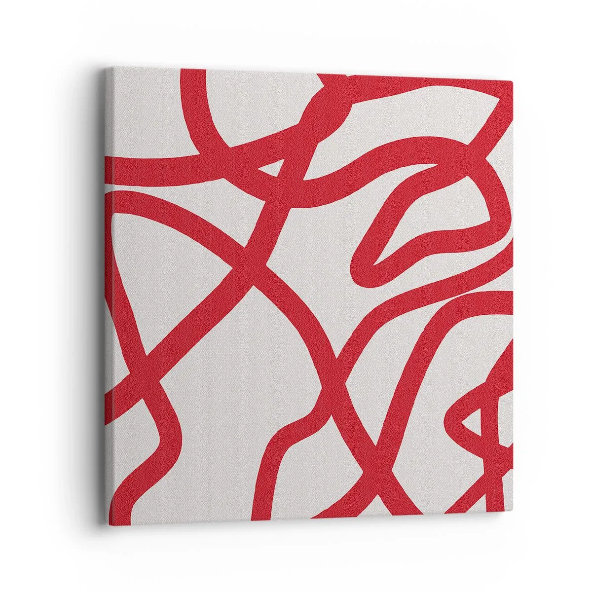Schilderen op canvas - Rood op wit - 30x30 cm