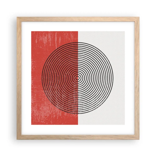Een poster in een licht eiken lijst - Op de kop geslagen - 40x40 cm