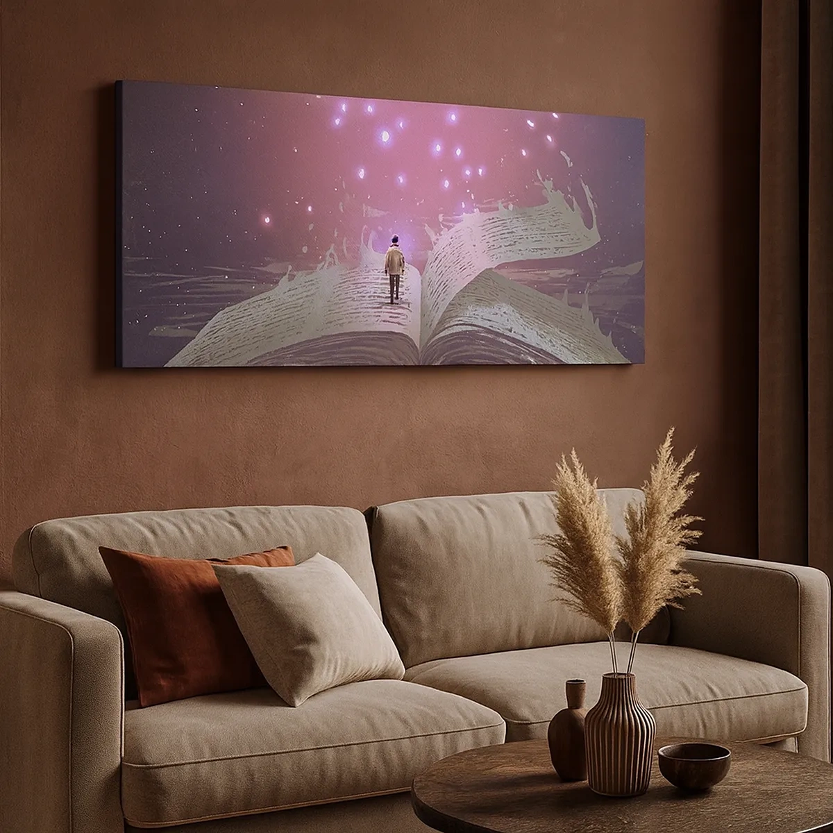 Schilderen op canvas - Uitnodiging voor een andere wereld - lees! - 30x30 cm