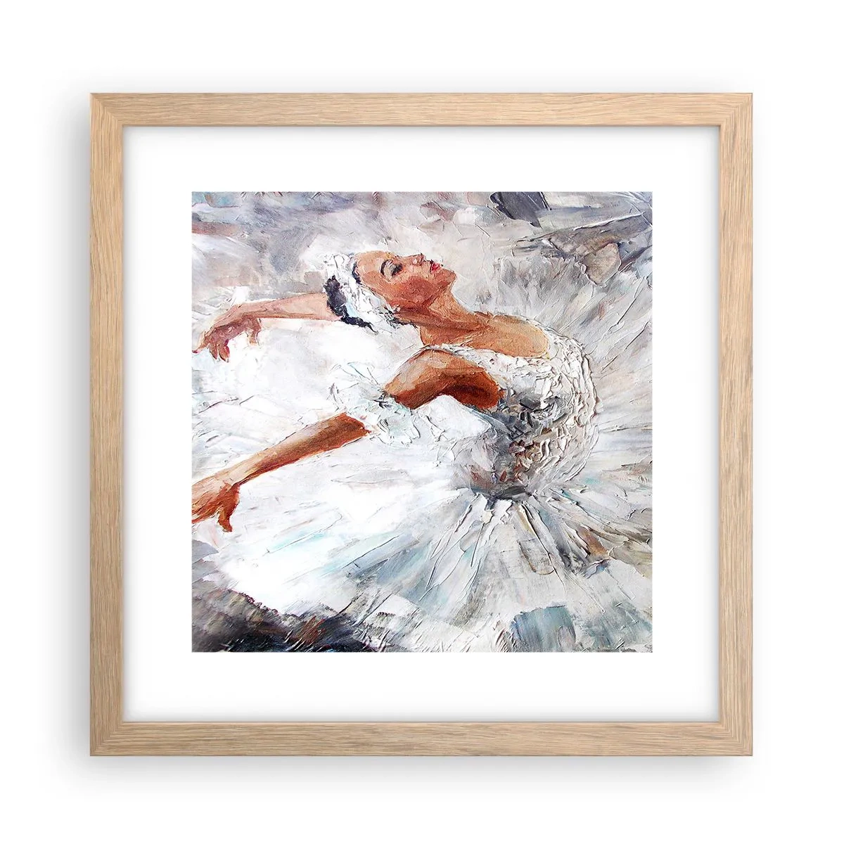 Een poster in een licht eiken lijst - Delicaat en licht als tule - 30x30 cm