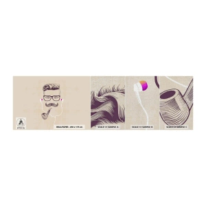 Fotobehang Monster Premium Canvas - Een echte man? - Man, Abstractie, Pijp - 100x30 cm