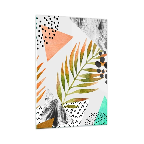 Schilderen op glas - Decoratie met palmblad - 50x70 cm