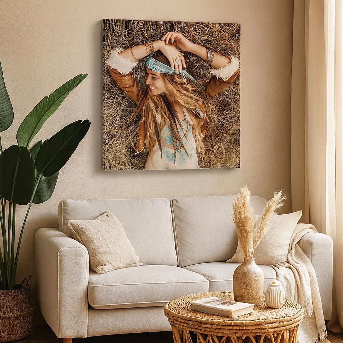 Schilderen op canvas - Op weg naar de zomer van de liefde - 30x30 cm