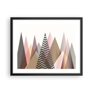 Poster in een zwarte lijst - Piramidaal uitzicht - 50x40 cm