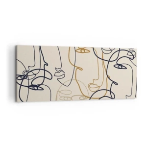 Schilderen op canvas - Het portret is vermenigvuldigd - 100x40 cm