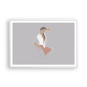 Poster in een witte lijst - Omtrek van gracieusheid - 100x70 cm