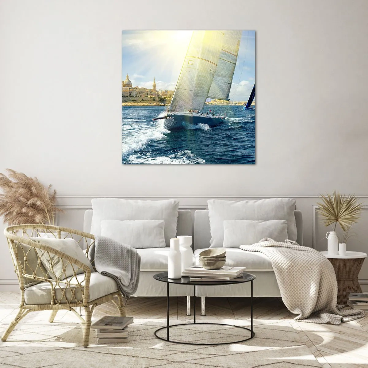 Schilderen op glas - Het is tijd om de stad te verlaten - 30x30 cm