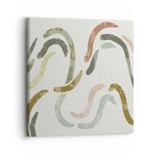 Schilderen op canvas - Een vrolijke dans van abstractie - 30x30 cm