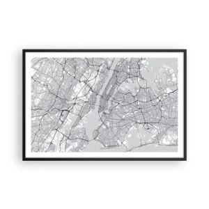Poster in een zwarte lijst - De anatomie van een metropool - 91x61 cm