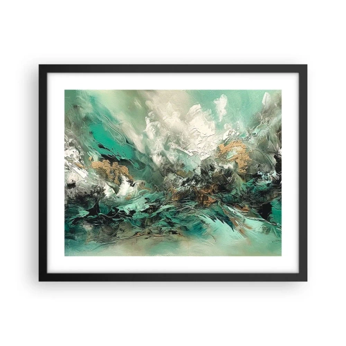 Poster in een zwarte lijst - Emerald en zwarte branding - 50x40 cm