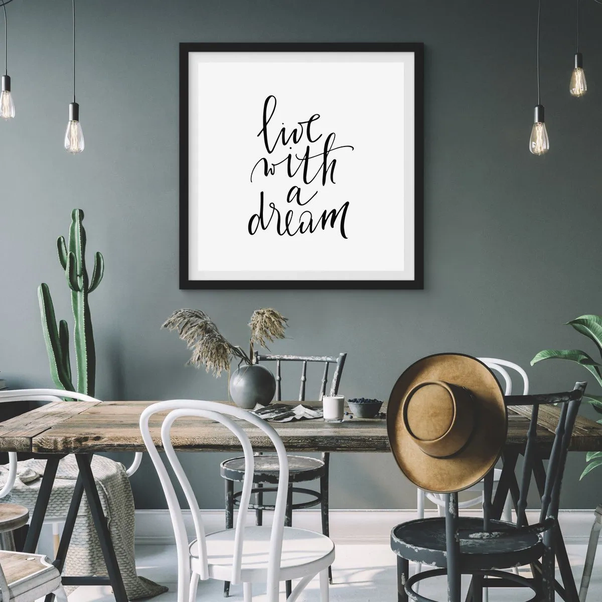 Poster in een zwarte lijst - Natuurlijk - 40x40 cm