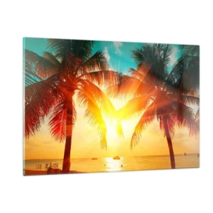 Schilderen op glas - Exotisch koppel - 120x80 cm