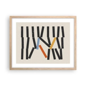 Een poster in een licht eiken lijst - Domino – compositie - 50x40 cm
