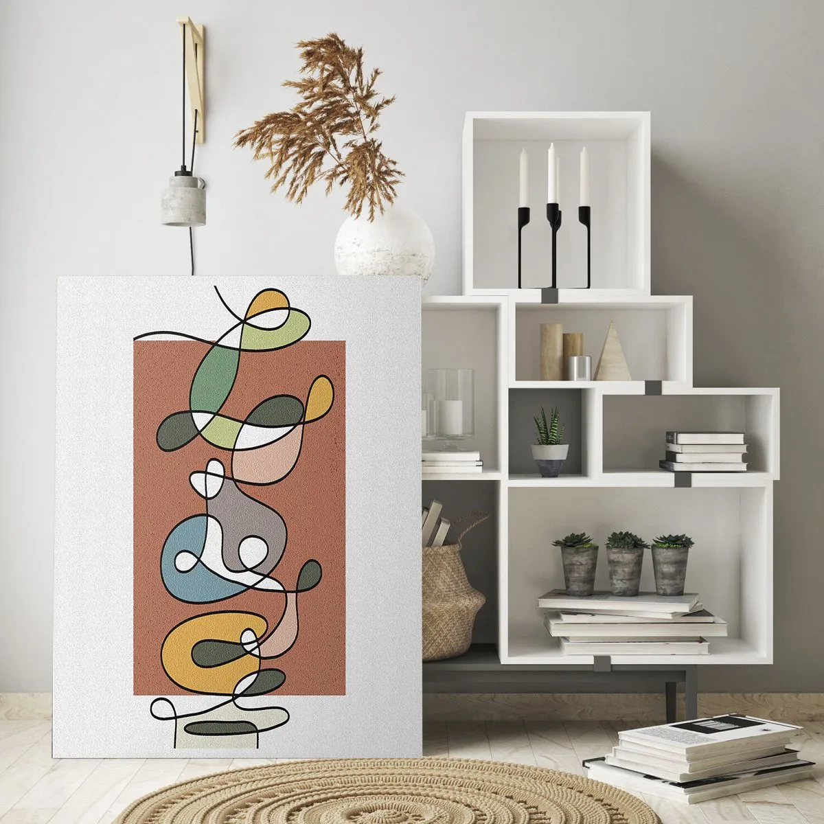 Schilderen op glas - Abstractie: kleurrijke dans - 50x70 cm