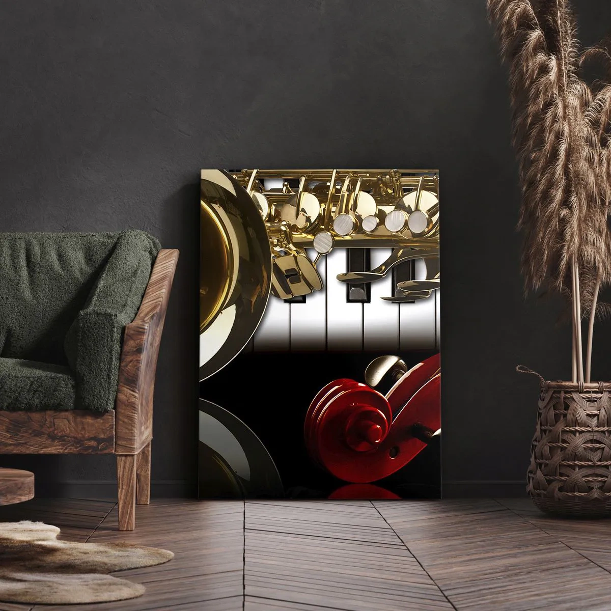 Schilderen op canvas - Plaatwerk, hout en ivoor - 45x80 cm